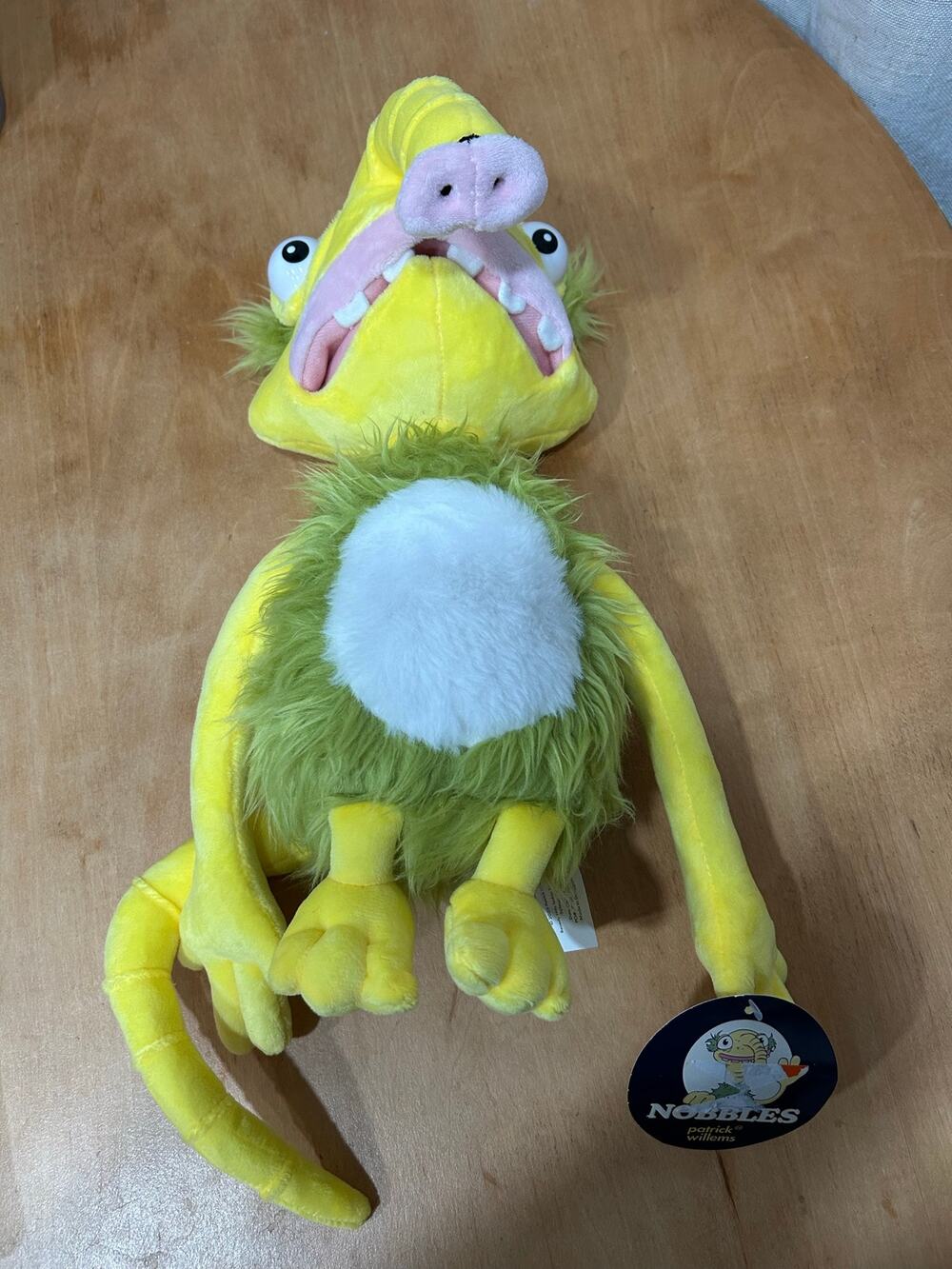 Patrick H. Willems Nobbles Nobb Plush Toy Yellow Green Monster 16" NWT Rare